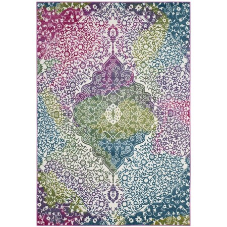 Safavieh Watercolor Power Loomed Medium Rectangle Area Rug Ivory & Fuchsia - 5 ft. 3 in. x 7 ft. 6 in. WTC672F-5